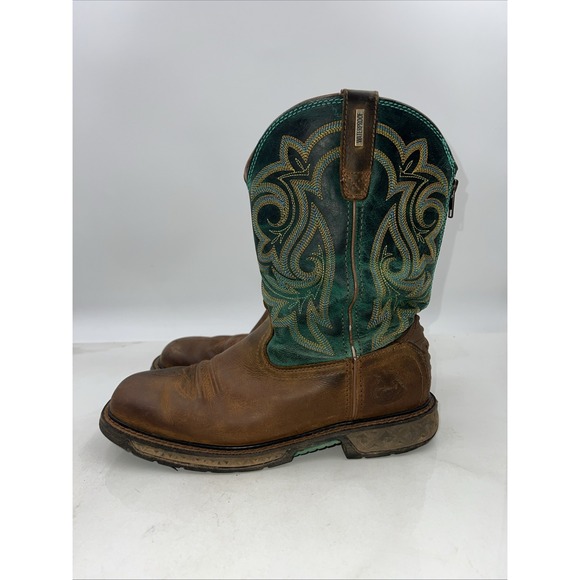 Georgia Boot Womens Sz 7.5 Brown Leather Green Carbo Tech - Picture 2 of 14